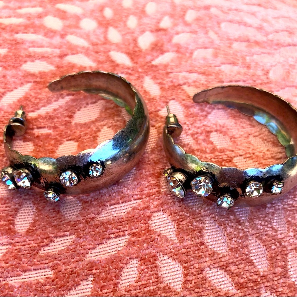 Half hoop silver earrings